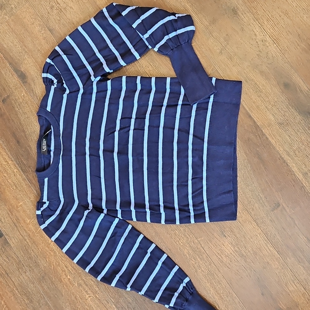 Ralph Lauren black label Nautical Striped puff sleeve